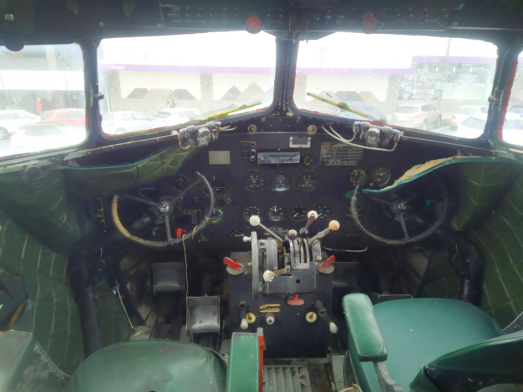 View from the Cockpit of Douglas DC-3 of World's Coolest McDonald's in Taupo New Zealand