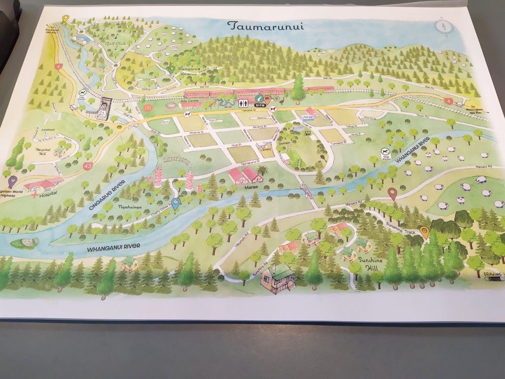 Map of the attractions at Taumarunui from the Visitor Centre
