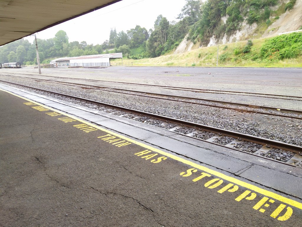 View of the railway tracks at Taumarunui Railway Station