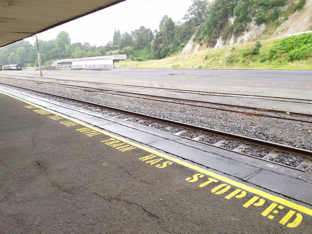 View of the railway tracks at Taumarunui Railway Station