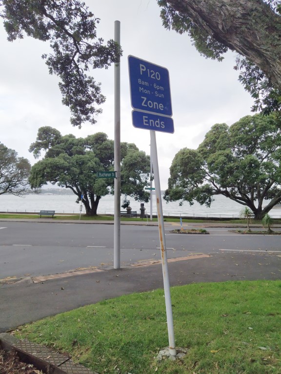 Observing the parking signs at Devonport New Zealand