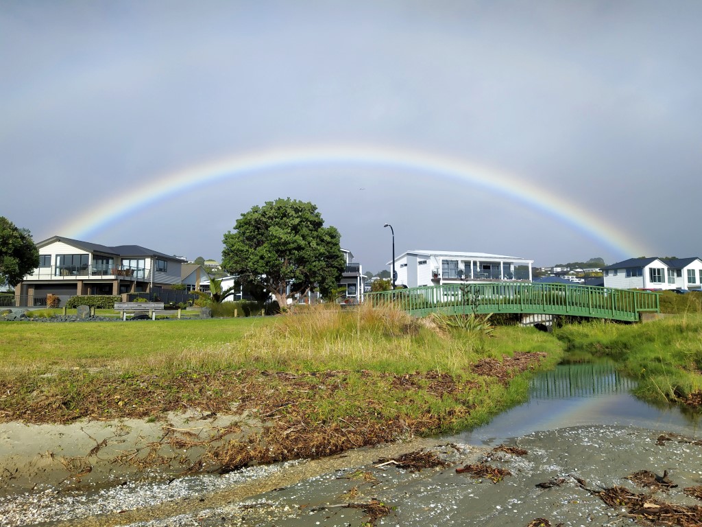Full rainbow sighted at Snells Beach Auckland New Zealand
