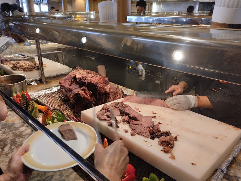 Our first meal on Spectrum of the Seas (Windjammer) - Roast Beef!