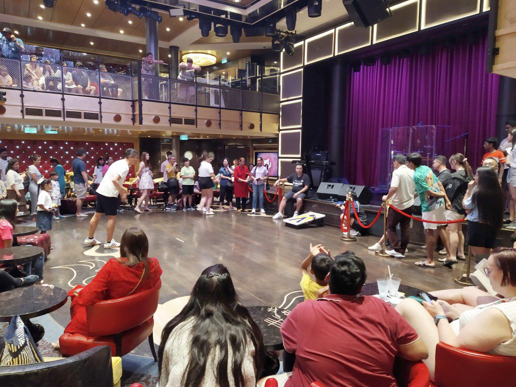 Cornhole Tournament Deck 3 Music Hall Spectrum of the Seas Royal Caribbean Cruise