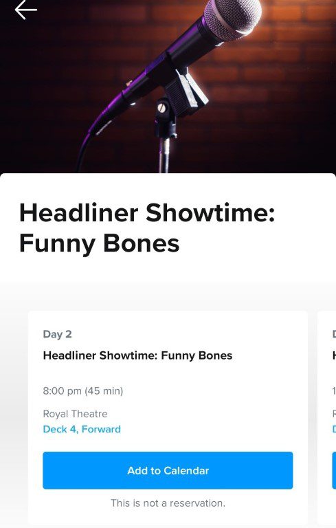 Funny Bones Headliner Showtime on Spectrum of the Seas Royal Caribbean Cruise