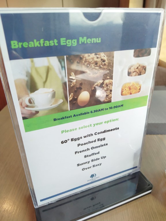 DoubleTree Hilton Johor Bahru Executive Lounge Breakfast Egg Menu