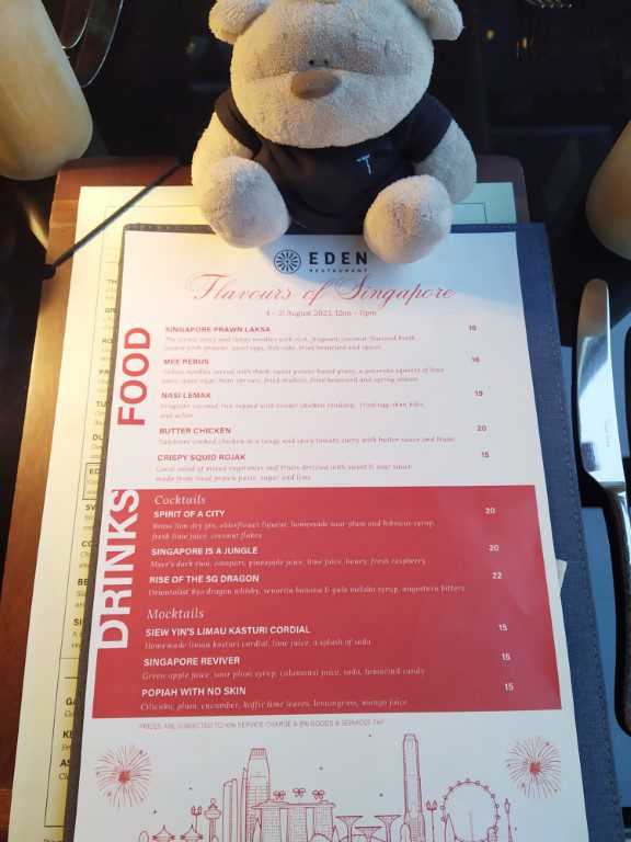 Eden Restuarant Flavours of Singapore Menu (Pullman Singapore Orchard)