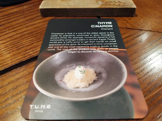 TUNG Dining Hanoi Review Thyme Cinnamon Ingredient Description