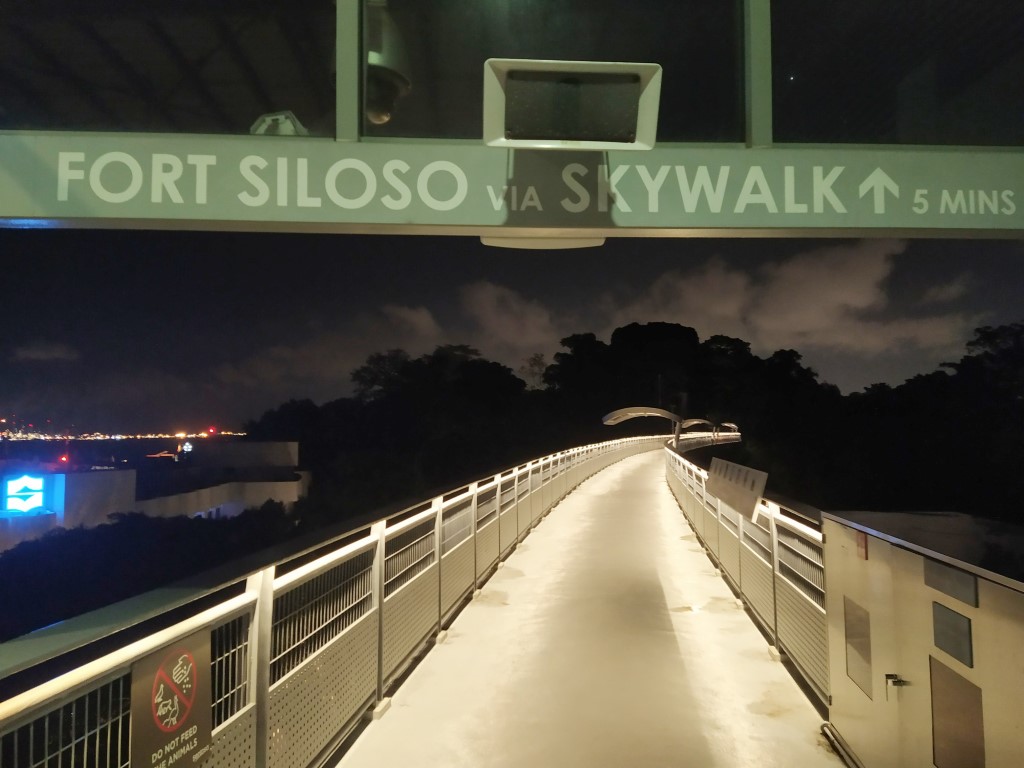 Walking down Fort Siloso Skywalk Sentosa