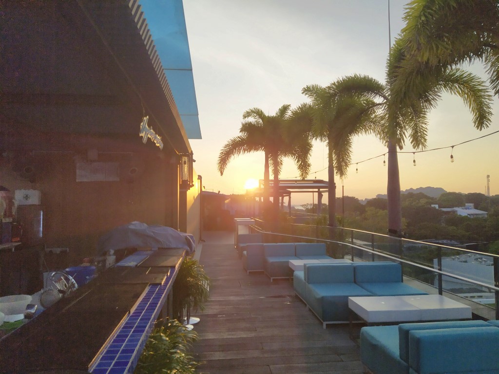Sunrise as seen from 1-Altitude Coast Rooftop Bar Outpost Hotel Sentosa