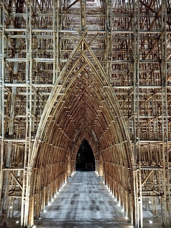 Symmetricity of Bamboo Building (aka Bamboo Legend) in Vinpearl Grand World Phu Quoc