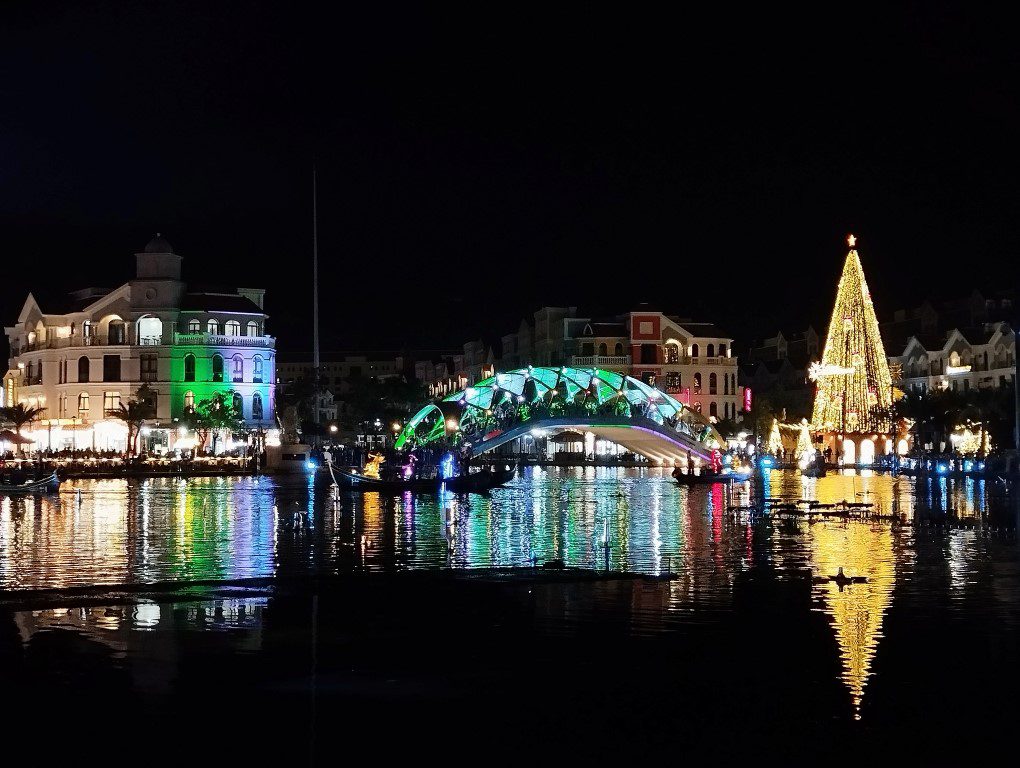 Best view of the Colourful Venice Show from the Bridge at Grand World Phu Quoc
