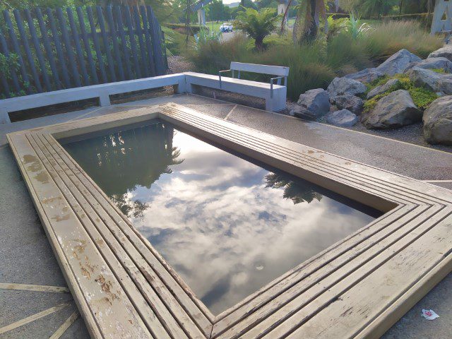 Outdoor free foot bath at Kuirau Park Rotorua NZ
