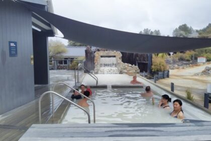 Rectangular Sulphur Hot Springs Pool at Hell's Gate Rotorua New Zealand Review