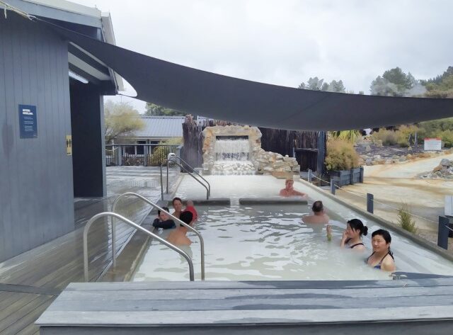 Rectangular Sulphur Hot Springs Pool at Hell's Gate Rotorua New Zealand Review
