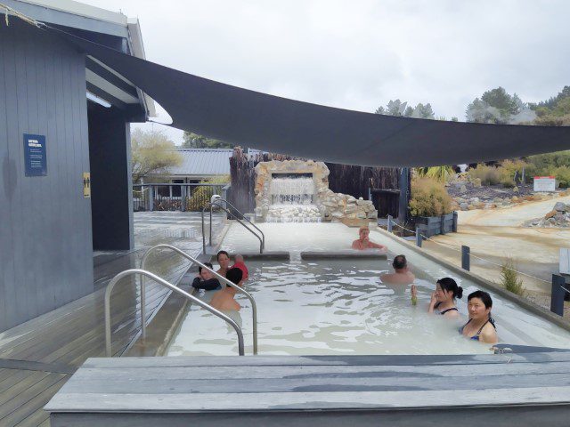 Rectangular Sulphur Hot Springs Pool at Hell's Gate Rotorua New Zealand Review