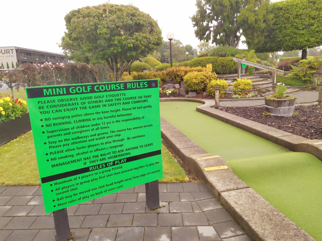 Mini Golf Rules at Taupo Mini Golf