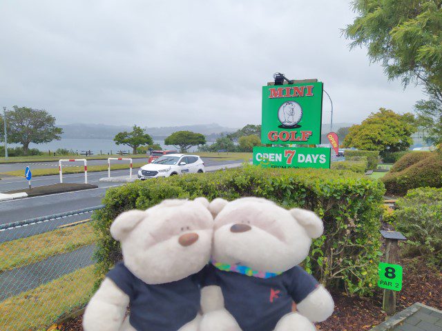 2bearbear arriving at Taupo Mini Golf