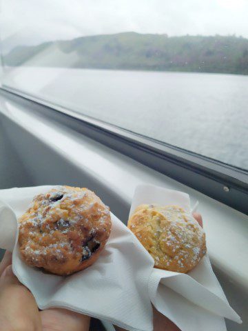 Warm muffins on Chris Jolly Maori Cave Carving Cruise