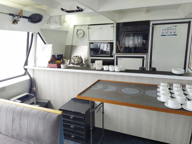 Pantry area on Lake Taupo Cruise to Maori Rock Carvings