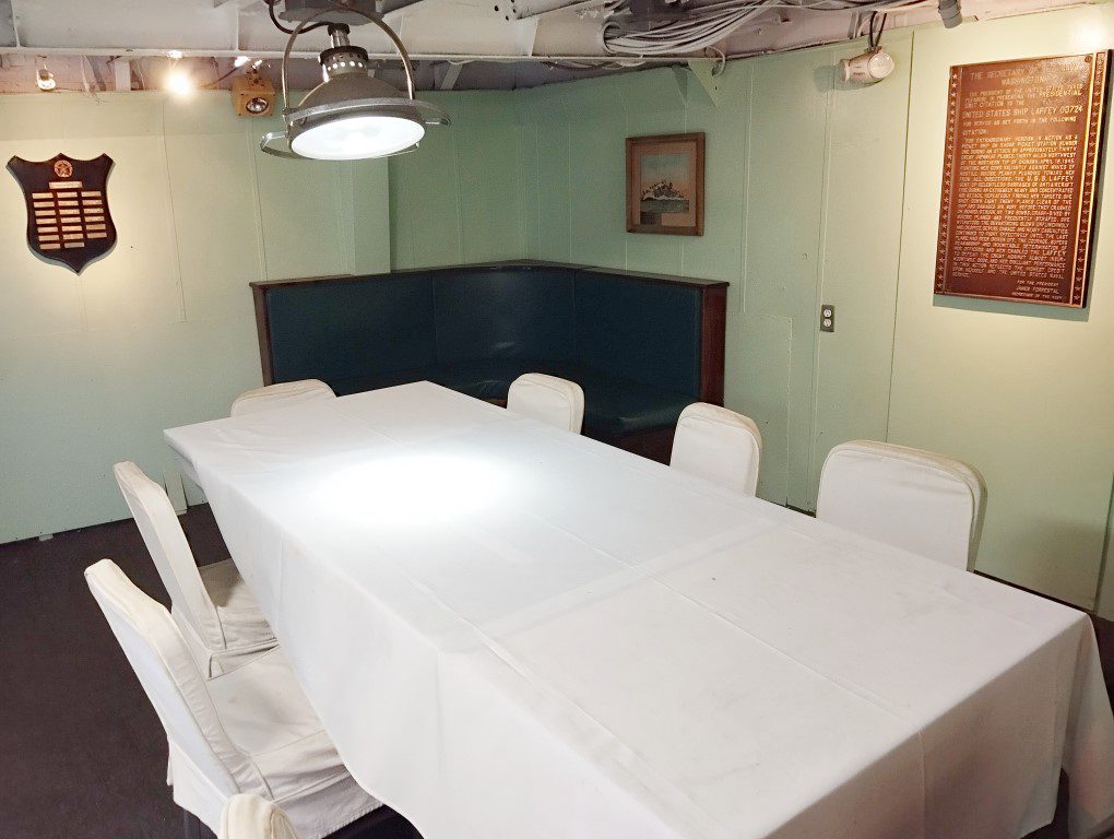 Wardroom of USS Laffey at Patriots Point Museum