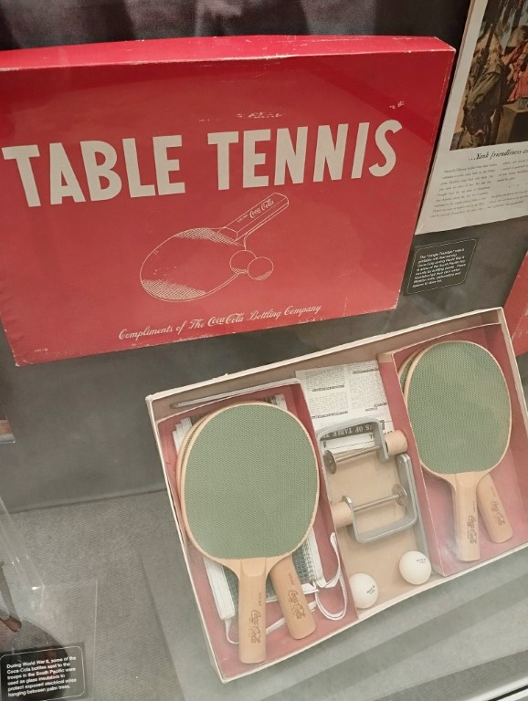 World of Coca-Cola Memorabilia - Table Tennis Bats and Net from 1940s