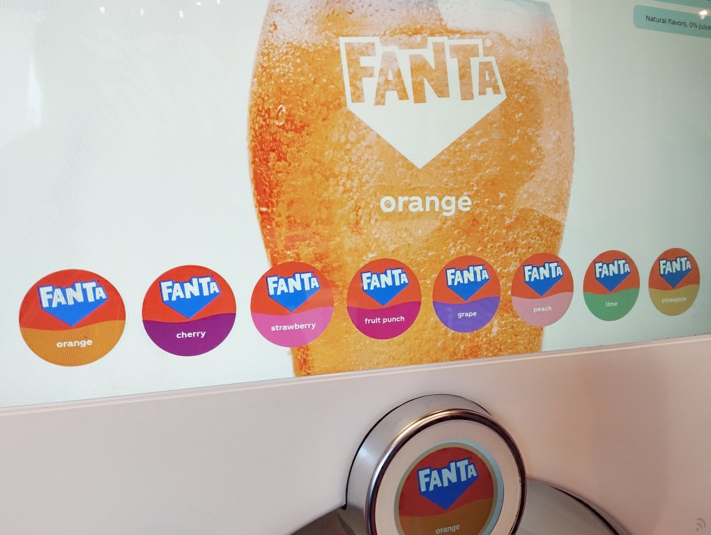 Fanta flavours you can choose from the freestyle machines at World of Coca-Cola