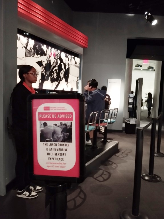 Immersive experience of the Sit-In Movement at a lunch counter - National Center for Civil and Human Rights Atlanta Georgia