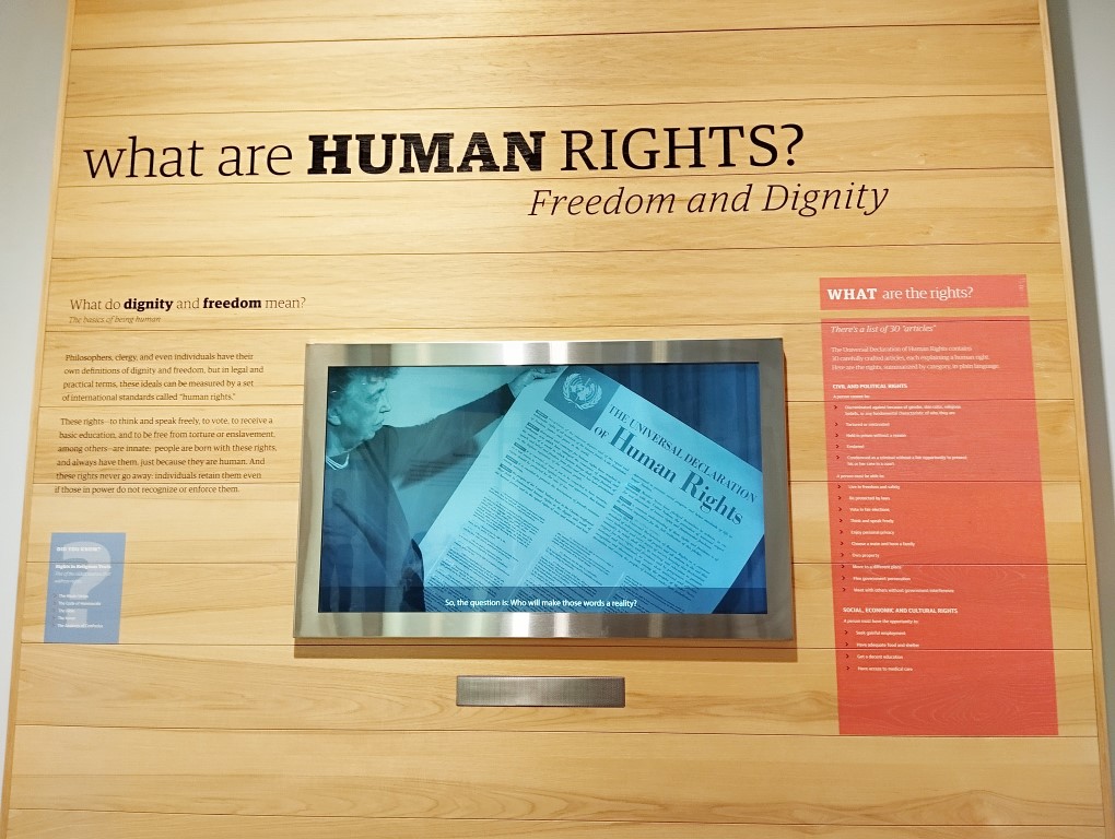 Human Rights - Freedom and Dignity as shown at National Center for Civil and Human Rights Atlanta Georgia