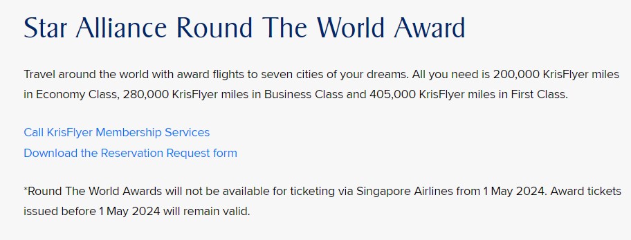Singapore Air Cancels Star Alliance Round The World Tickets