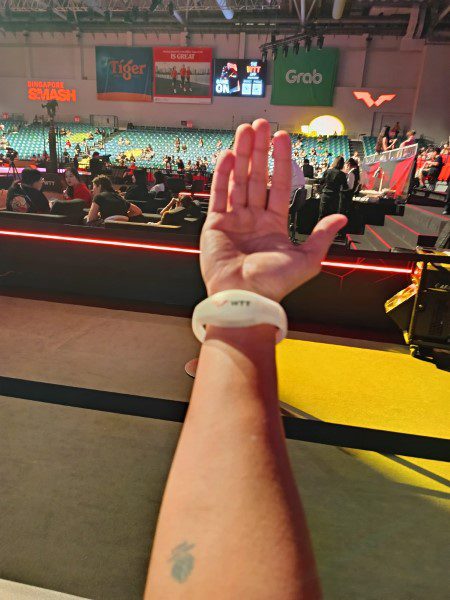Singapore Smash 2025 Infinity Arena - Wrist band and event stamp